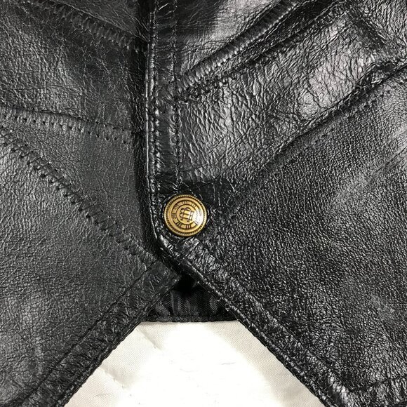 Direct‎ Source Inc. Black Leather Vest XL - Picture 3 of 6